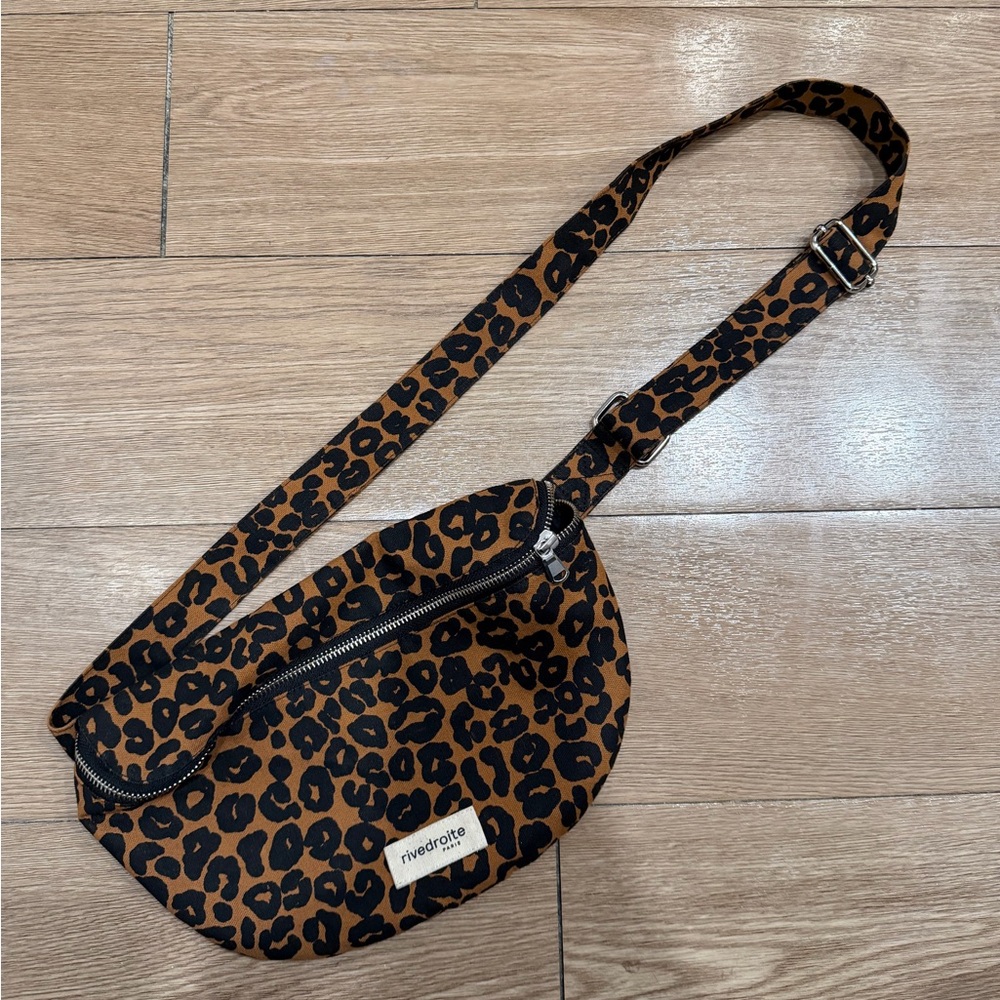 Rivedroite Paris Leopard Print Crossbody Bag